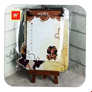تخته شاسی و نوت دفترچه ای دختر سایه پشت وایت برد سایز A5