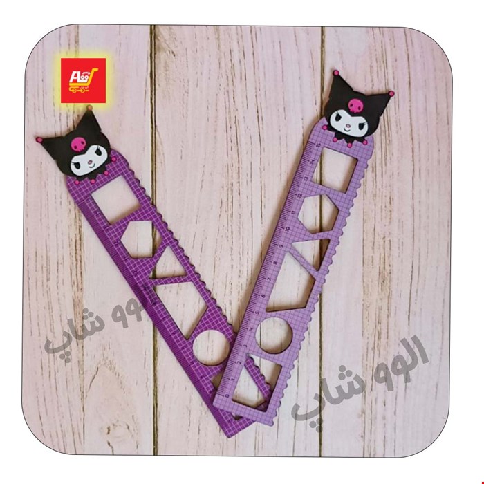 خط کش شابلون دار کرومی چوبی