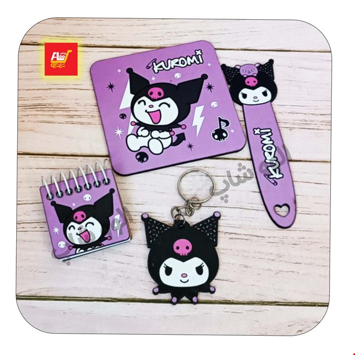 ست کرومی هدیه 4 تکه (بوک مارک-زیر ماگی-دفترچه-سرکلیدی)