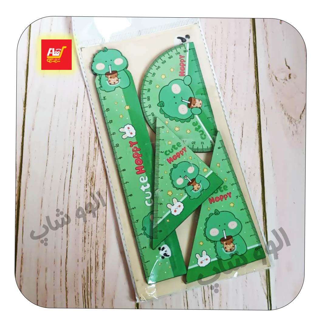 یک ست 4 تکه شامل : 🔵خط کش 15 سانتی📏 🔵نقاله 🔵گونیا 60 درجه 📐 🔵گونیا 90 درجه 