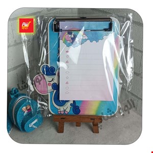 تخته شاسی و نوت دفترچه ای یونیکورن با پشت وایت برد سایز A5