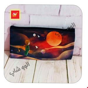جامدادی تک زیپ چرمی شرکتی مستر راد طرح شازده کوچولو