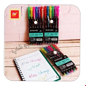 خودکار نئونی اکلیلی  6 تایی چندرنگ 