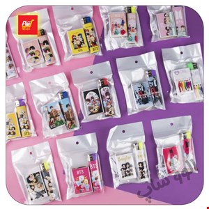 ست فندک و کبریت فانتزی طرح بی تی اس 