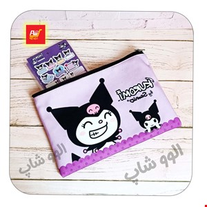 پوشه زیپ دار کرومی A5 جنس پارچه مخمل(قابل شست و شو)