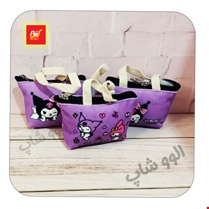کیف زنبیلی مخملی کوچک طرح کرومی