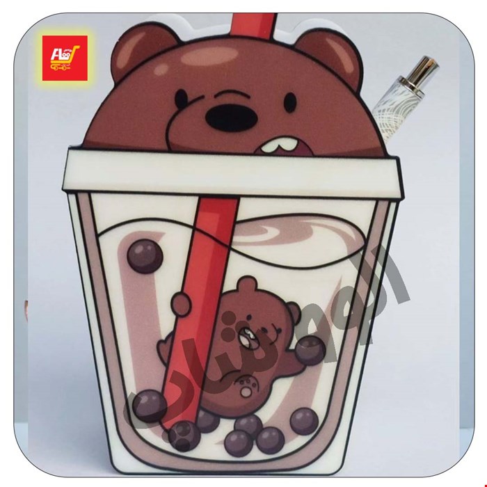 جاقلمی رومیزی پلکسی طرح خرس لیوانی