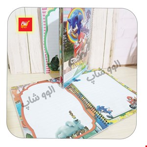 دفتر مشق سیمی مجلد حاشیه دار طرح سونیک