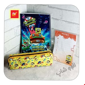 ست تحریر پسرانه باب اسفنجی شماره 4 - شامل 3 تکه