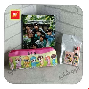 ست هدیه بی تی اس bts دفتر زبان دار شماره 9 - 4 تکه