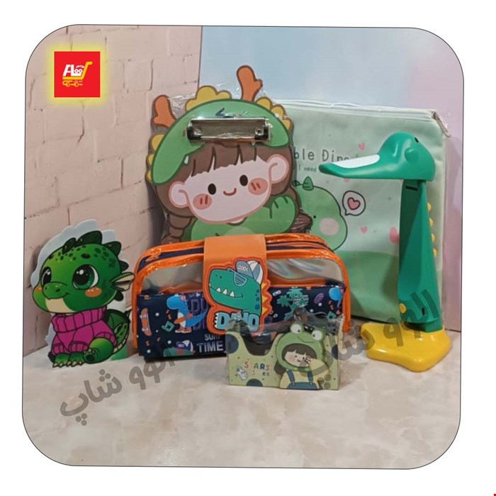 ست تحریر فانتزی دخترانه دایناسور شماره 2 - 6 تکه خاص
