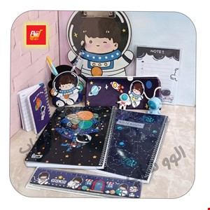 ست لوازم التحریر کادویی مدل فضانورد شماره 8 - 12تکه