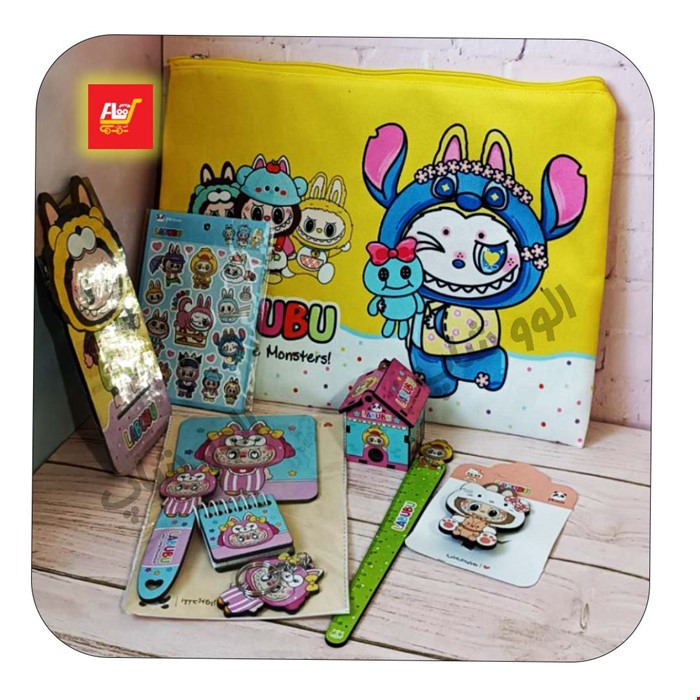 ست لوازم تحریر لبوبو شماره 7 - شامل 10 تکه کاربردی و فانتزی