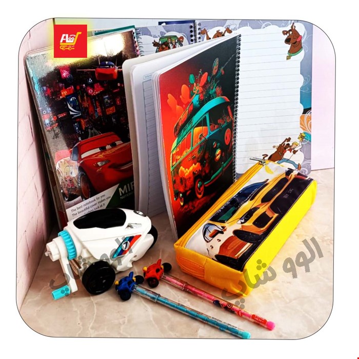 پک لوازم تحریر دانش آموزی هدیه ماشین های مک کوئین شماره 4 -شامل 6 تکه