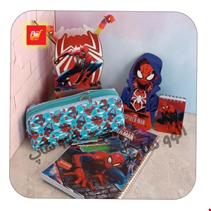 ست تحریر  پسرانه مرد عنکبوتی  شماره 3 شامل 8 تکه مختلف و متنوع