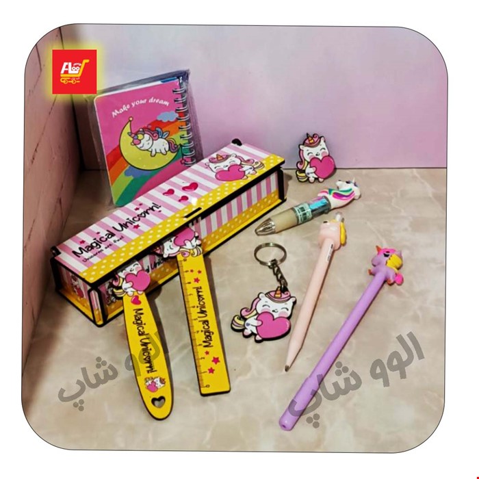  ست تحریر فانتزی یونیکورن 14 شامل 8 تکه