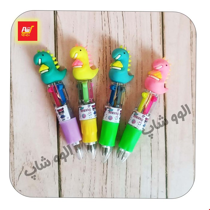 خودکار 4 رنگ دایناسور فانتزی سایز مینی